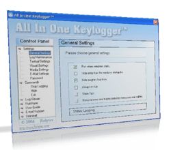 Keylogger main screen